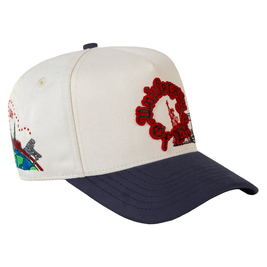 UNIVERSITY OF LIFE BEIGE NAVY CURVE
