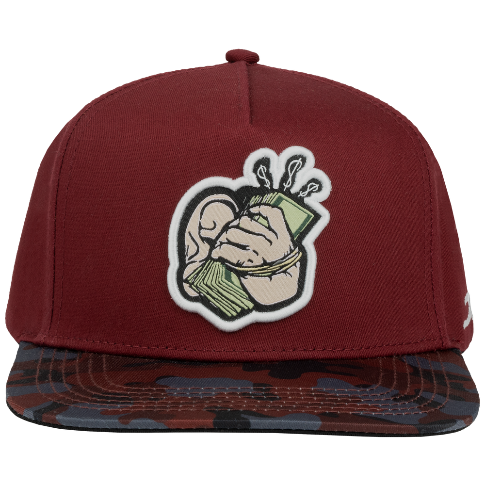 HI MONEY BURGUNDY CAMO
