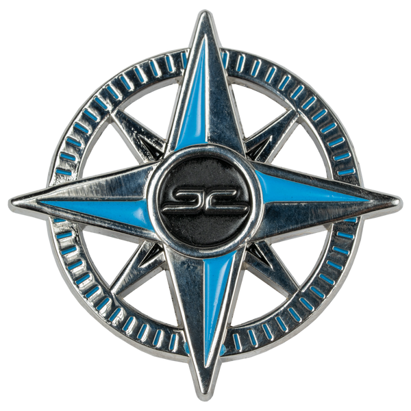 PIN BRUJULA GRAY BLUE